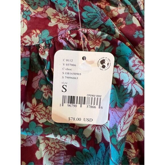 Free People Women's Up For Anything Top In Raisin Combo Size S NWT - Picture 3 of 5